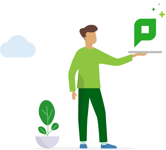 Customer support representative assisting users with print management solutions