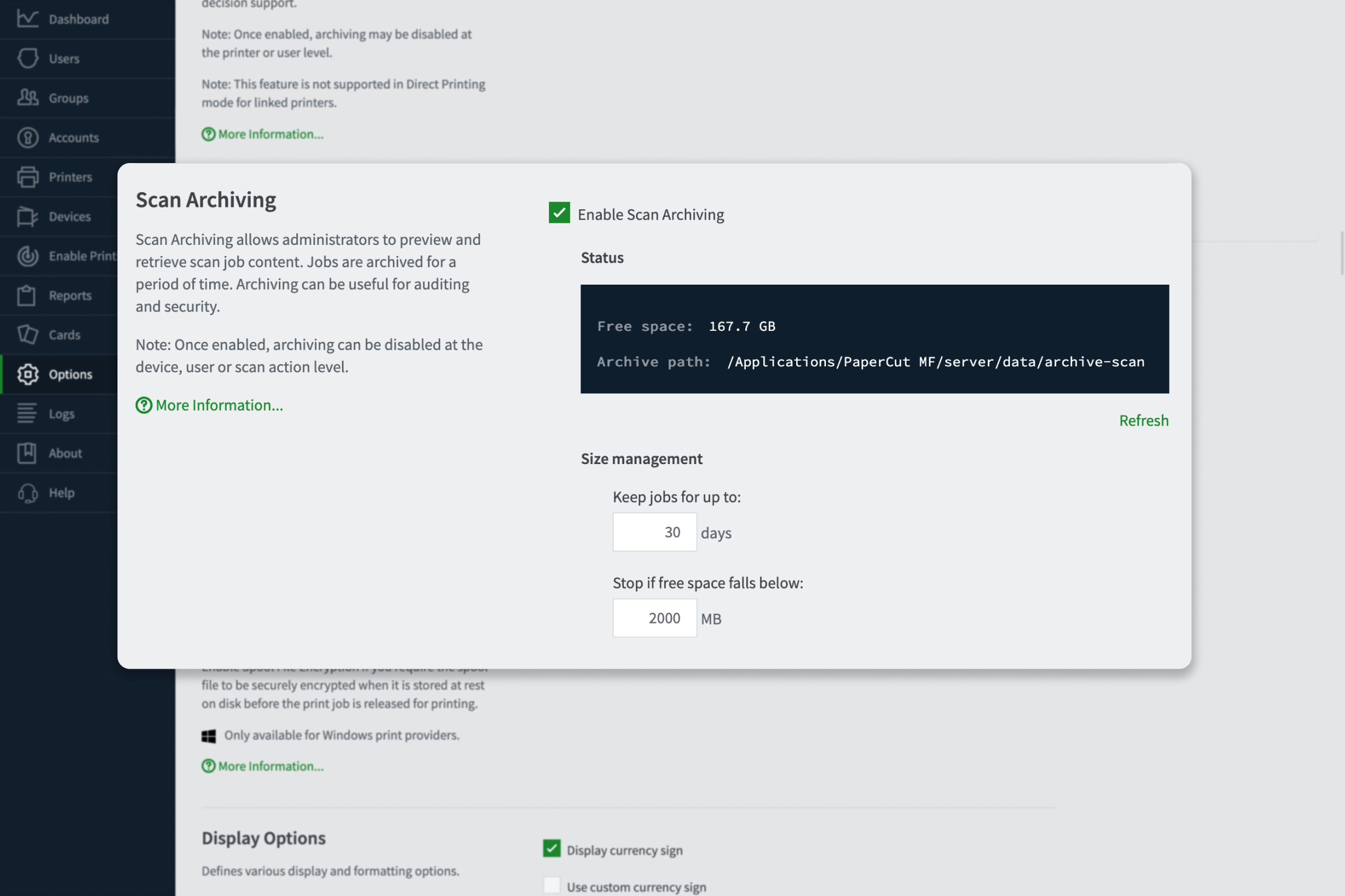 This screenshot shows how the Scan Archiving feature secures your “digital exit points” by logging every file scanned at the MFD.