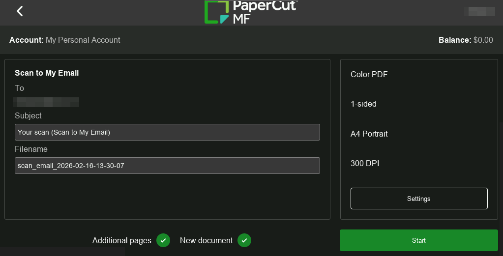 scan settings after modern ui