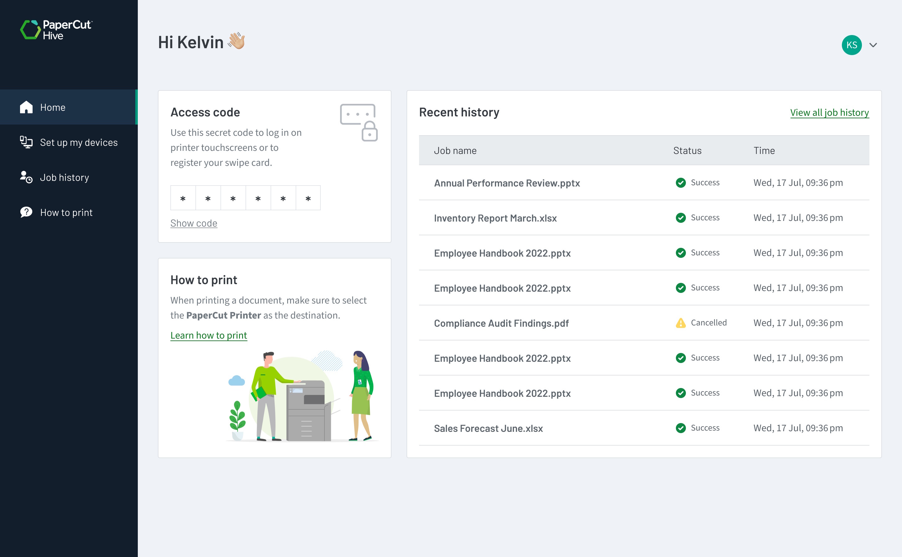 PaperCut Hive Admin Interface