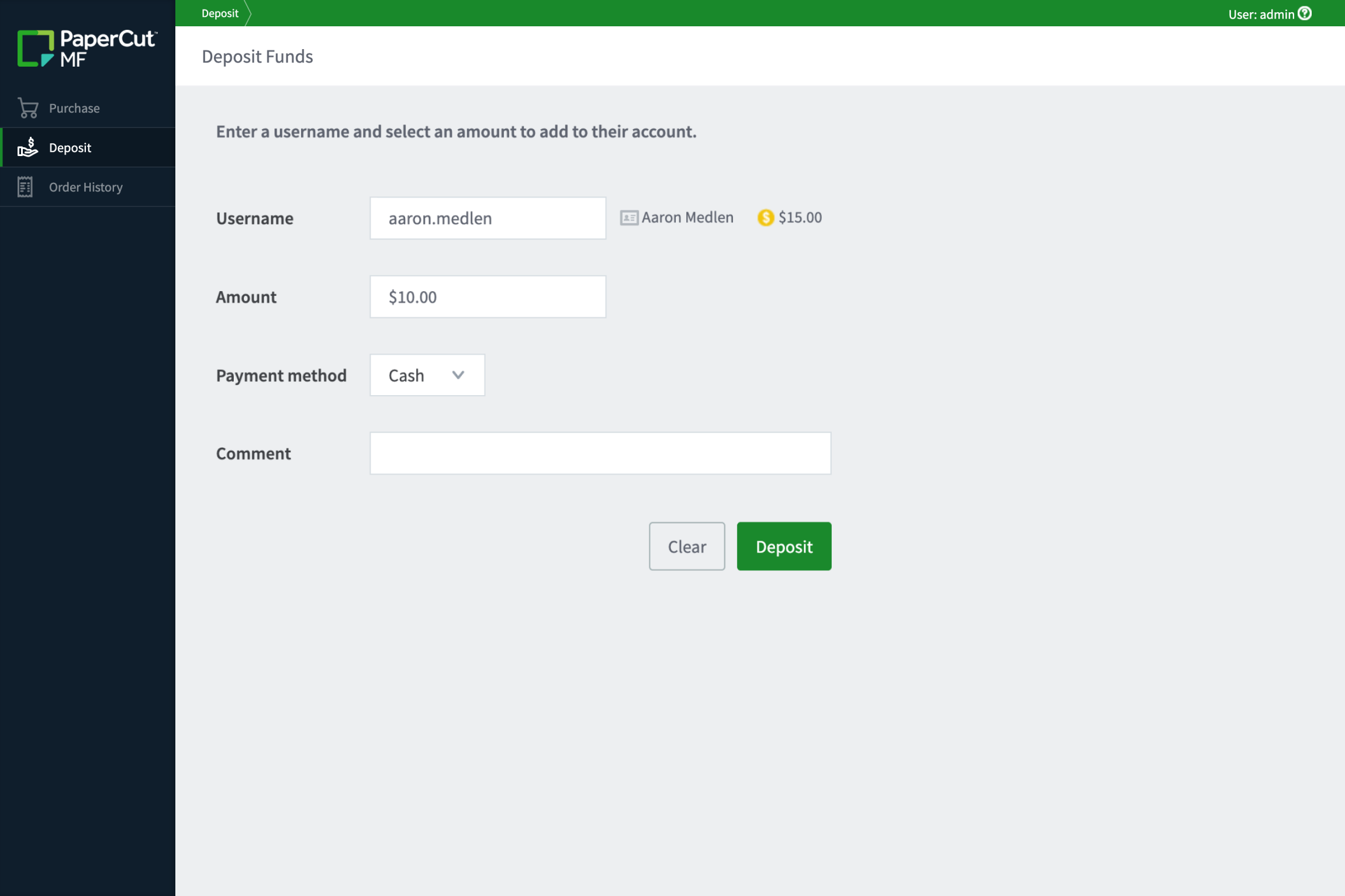 See how the web cashier feature within PaperCut MF enables organizations to quickly take cash from a user and manually adjust the balance in the system.