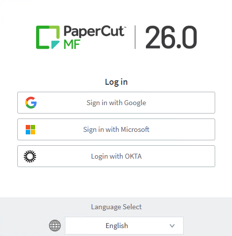 Comparison of the standard PaperCut MF user interface alongside a version customized with an organization's logo and brand colors.