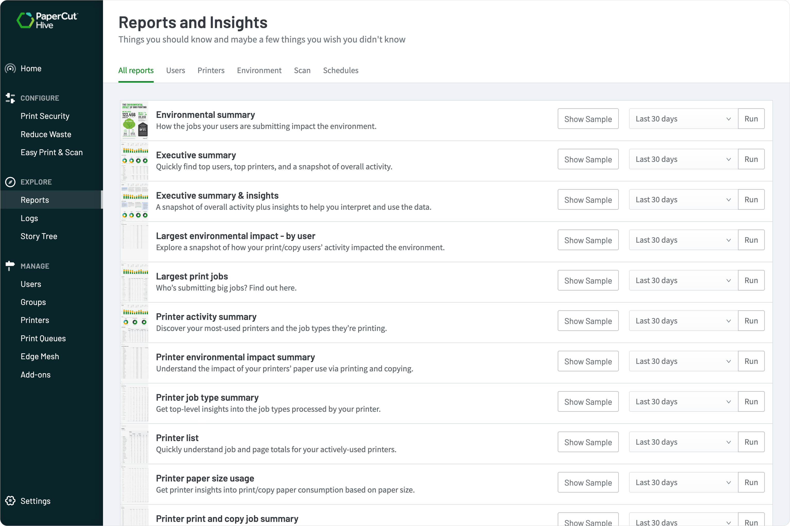 PaperCut Hive makes reporting and insights easy to track
