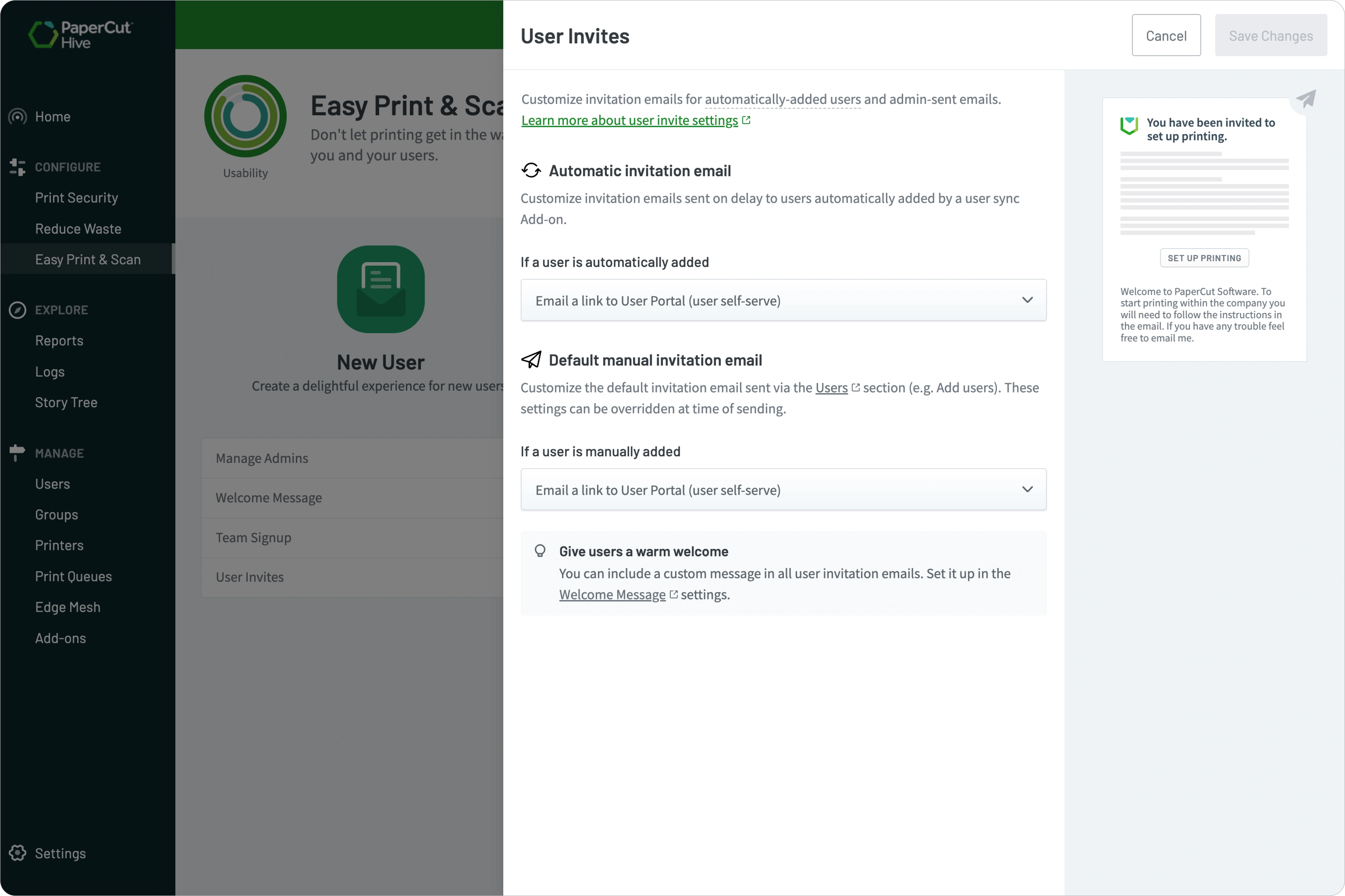 Control exactly how and when users are invited.