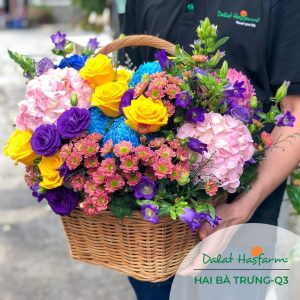 Đặt mua lẵng hoa đẹp tại shop hoa tươi Quận 3 Dalat Hasfarm