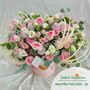 Lẵng hoa chúc mừng - Shop hoa Quận 1 Dalat Hasfarm