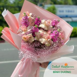 Đặt bó hoa chúc mừng ở shop hoa tươi Dalat Hasfarm Bình Dương