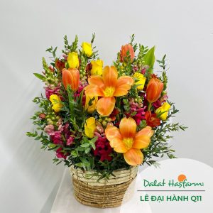 Giỏ hoa tặng dịch vụ - Cửa hàng hoa Quận 11 Dalat Hasfarm