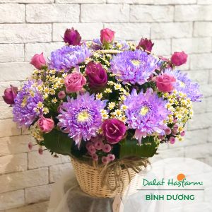 Lẵng hoa chúc mừng Thủ Dầu Một, Bình Dương - Shop hoa tươi Dalat Hasfarm