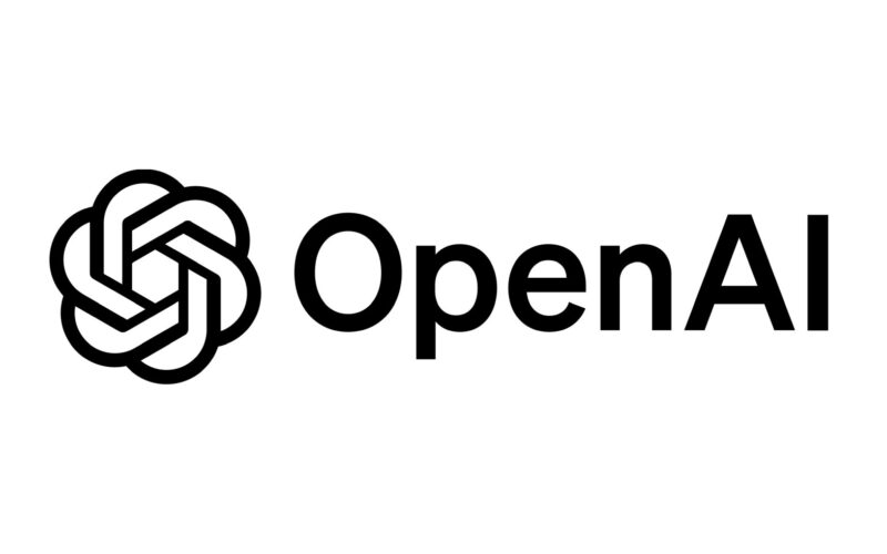 OpenAI logo ar tekstu