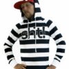 Black and white striped Hoodie - in 4 life collection