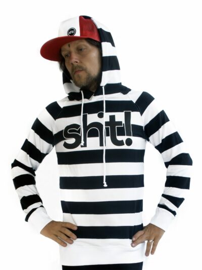 Black and white striped Hoodie - in 4 life collection