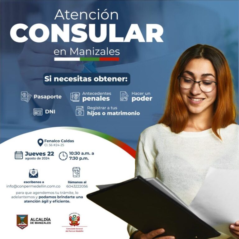 Atención consular de Perú en Manizales el 22 de agosto – Frontera Informativa