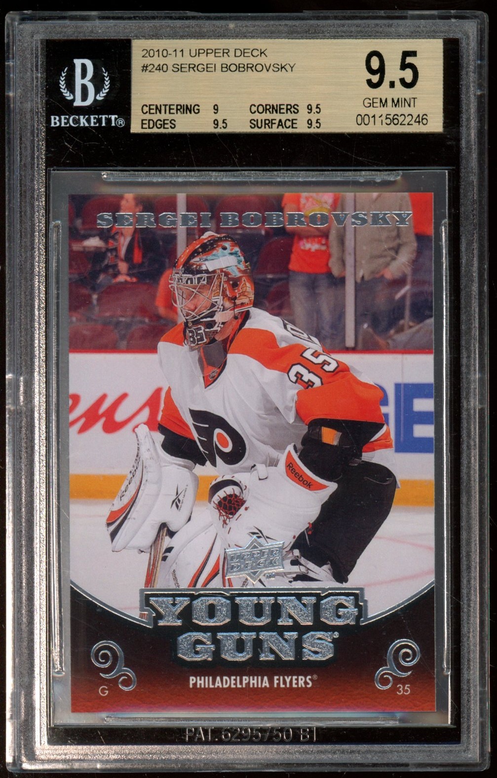 2010 Upper Deck #240 Sergei Bobrovsky Young Guns RC BGS 9.5