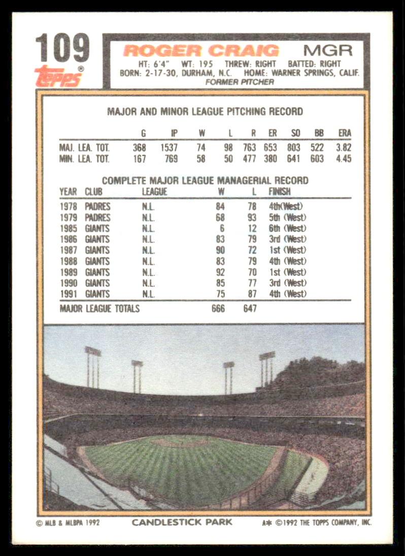 1992 Topps Baseball (Pick Your Card) - Picture 10 of 86
