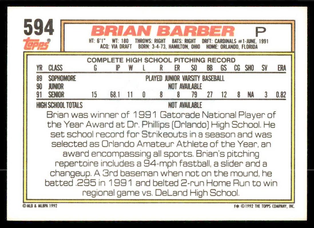 1992 Topps Baseball (Pick Your Card) - Picture 62 of 86