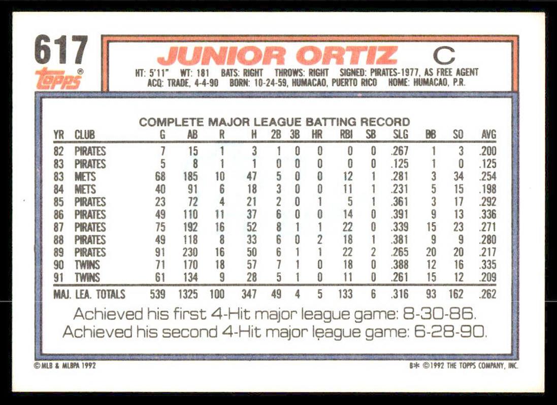 1992 Topps Baseball (Pick Your Card) - Picture 66 of 86