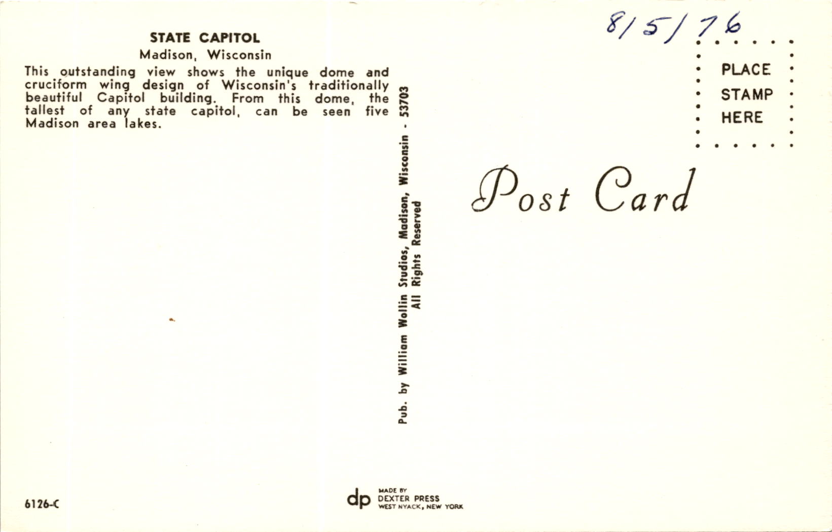 Back of Postcard