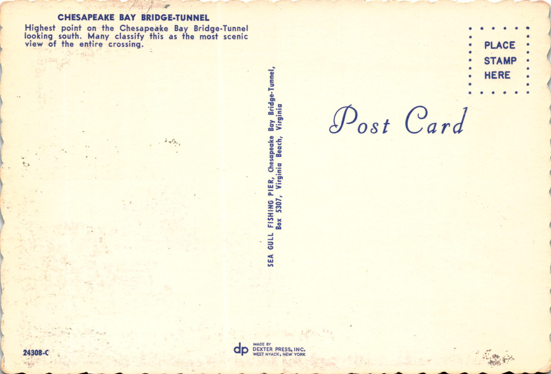 Back of Postcard