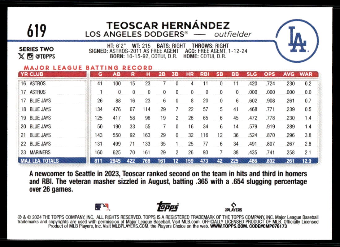 2024 Topps Series 2 AQUA Parallel - You Pick / Complete your Set! - Picture 287 of 377