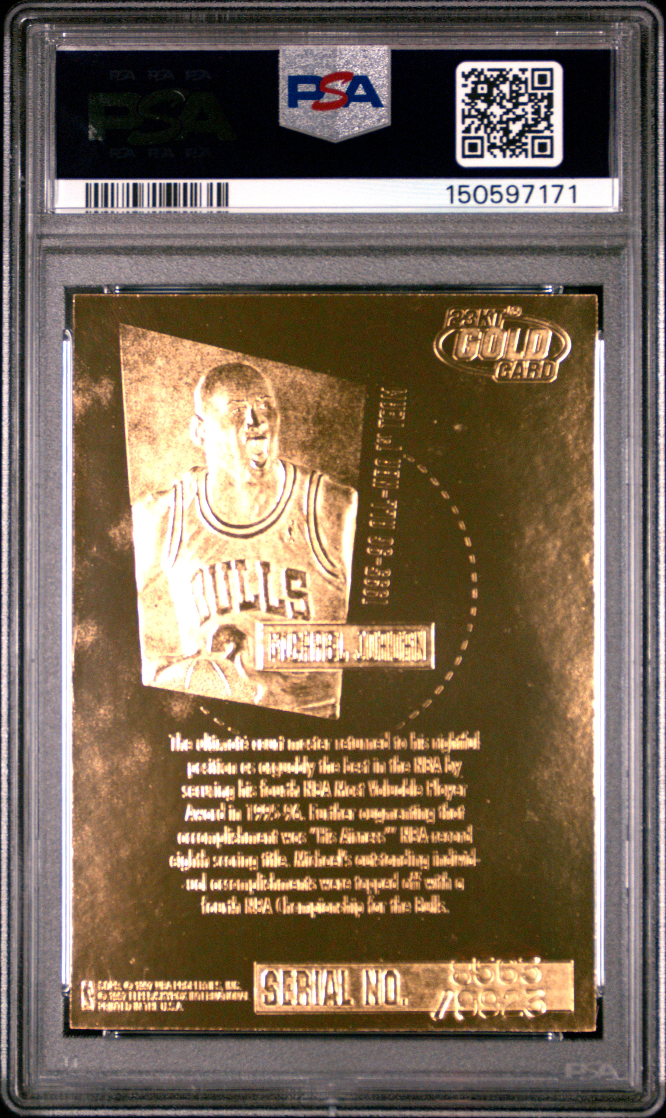 Michael Jordan 1999 Fleer Ultra 23k Gold Retirement Red Prism Foil /9923 PSA 9 - Picture 2 of 2