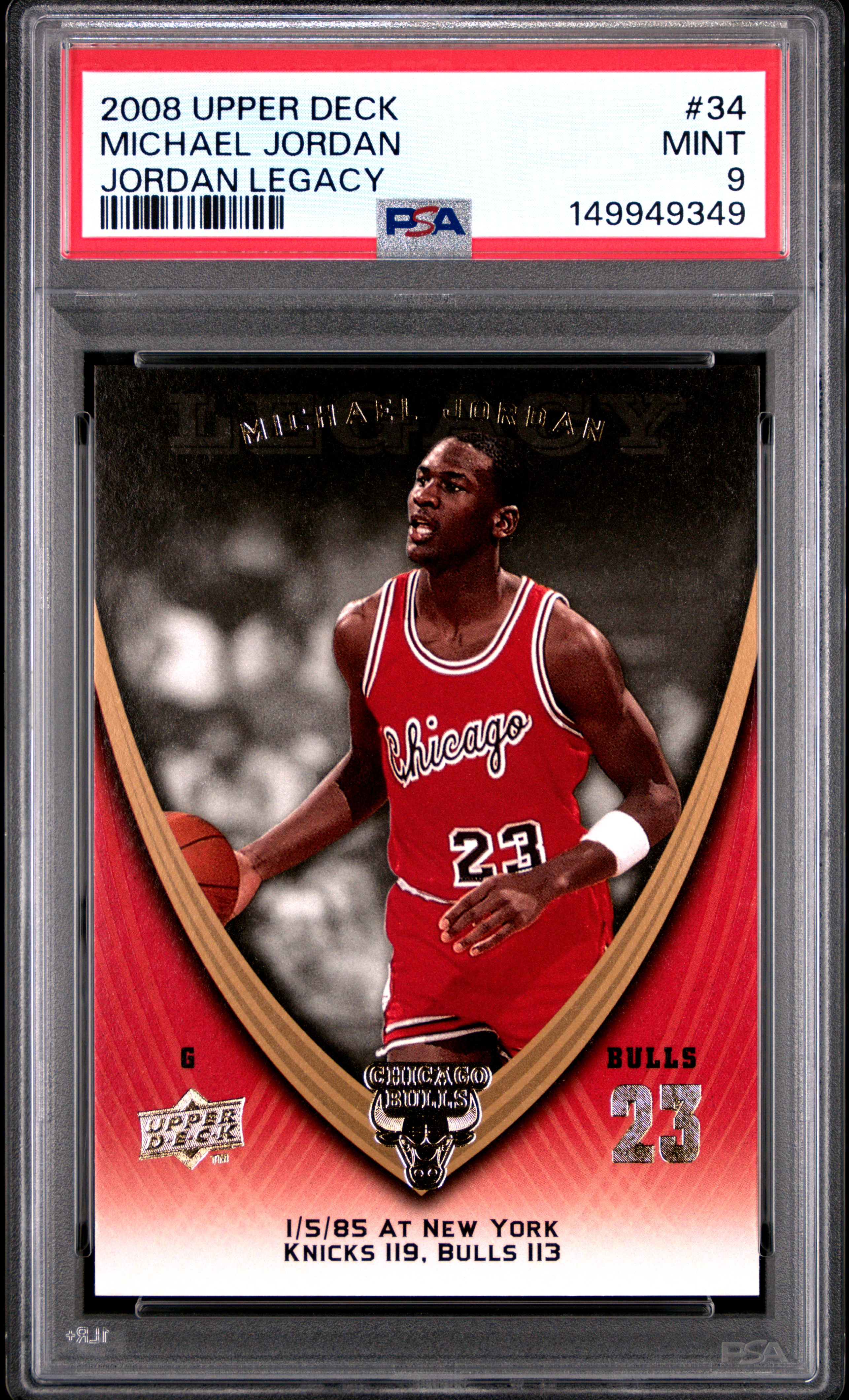 Michael Jordan 2008 Upper Deck #34 Jordan Legacy PSA 9 1985 Rookie Year - Picture 1 of 2