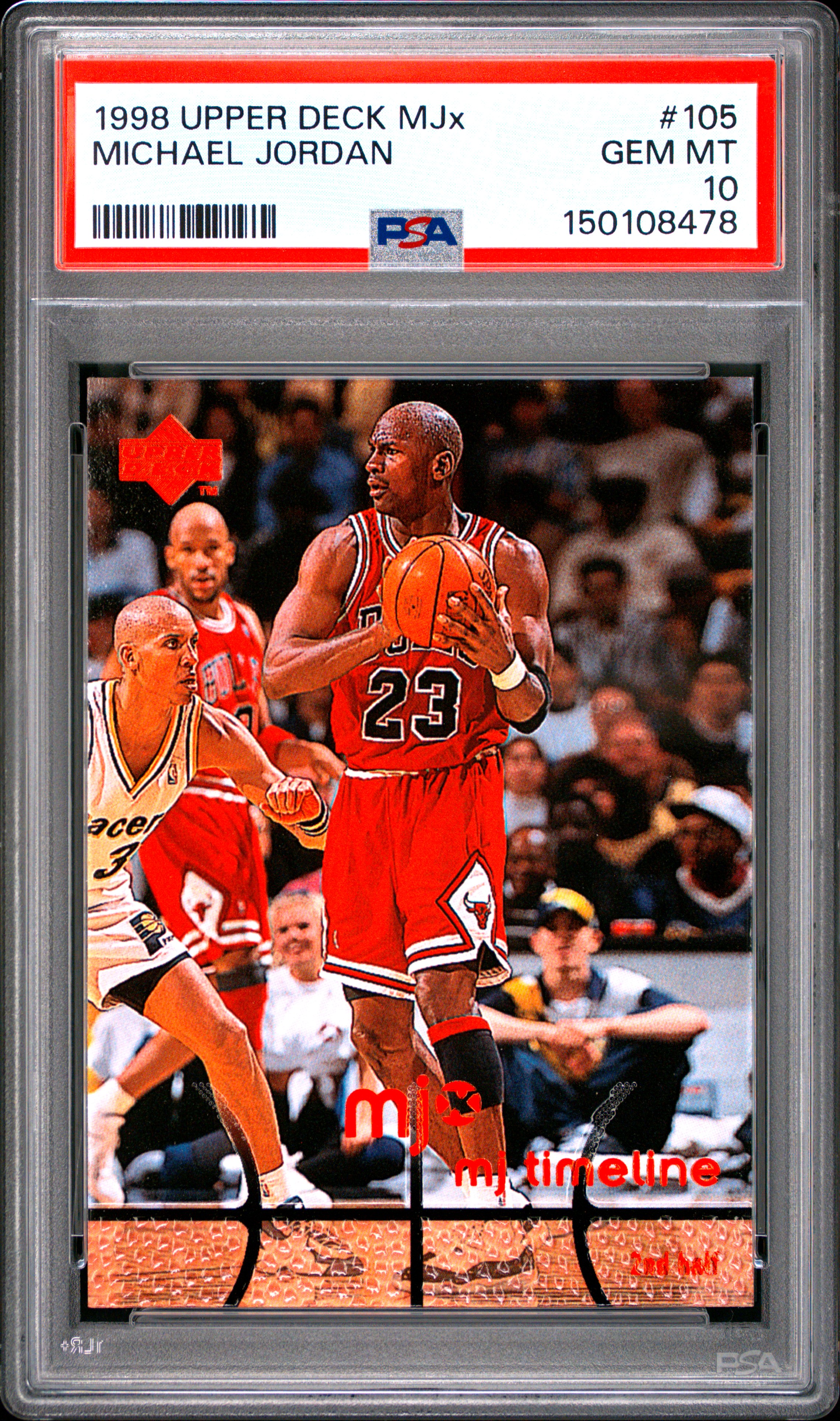 1998 Upper Deck Mjx #105 Michael Jordan w/ Reggie Miller PSA 10 Low POP - Picture 1 of 2