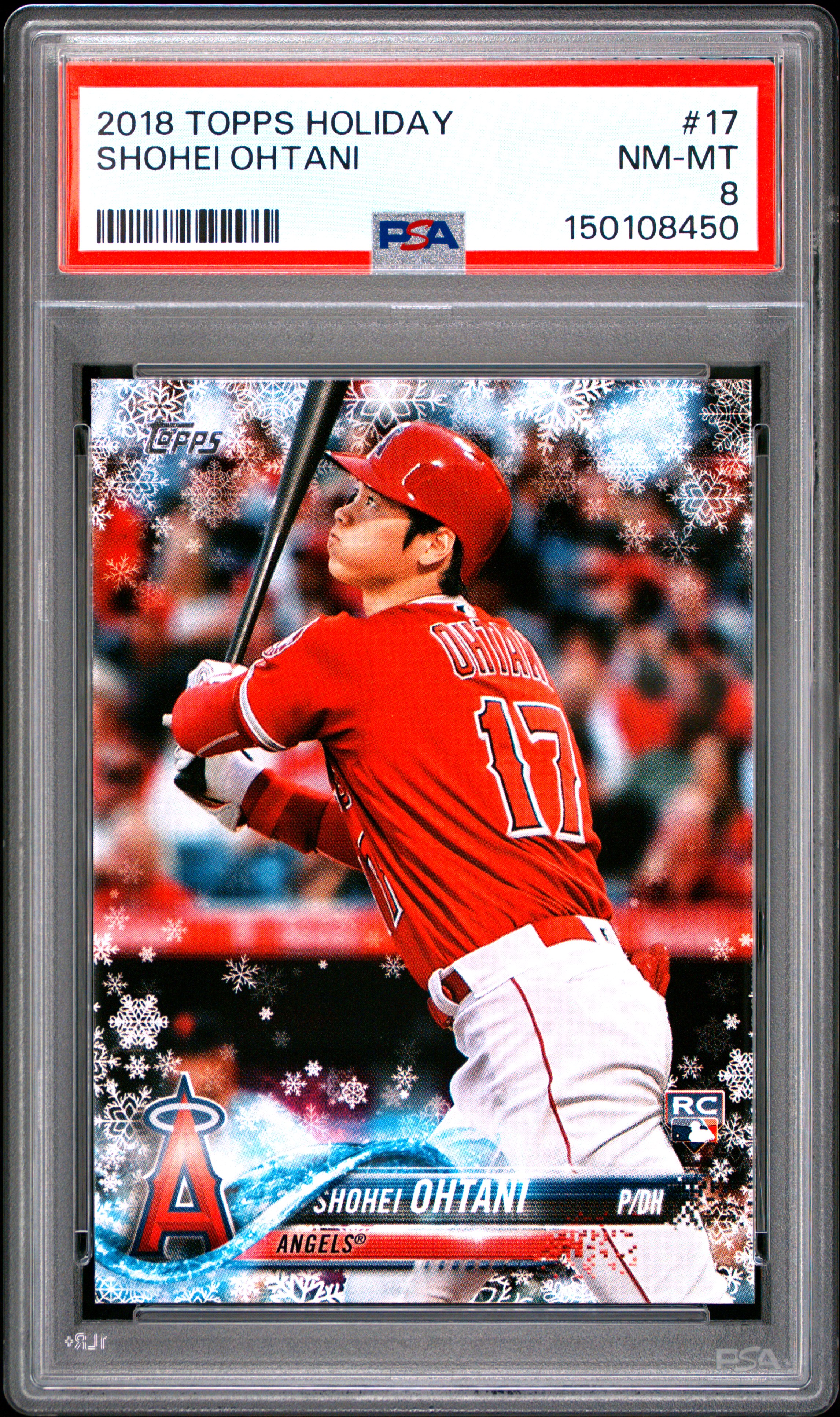 Shohei Ohtani 2018 Topps Holiday #17 Rookie PSA 8 - Picture 1 of 2