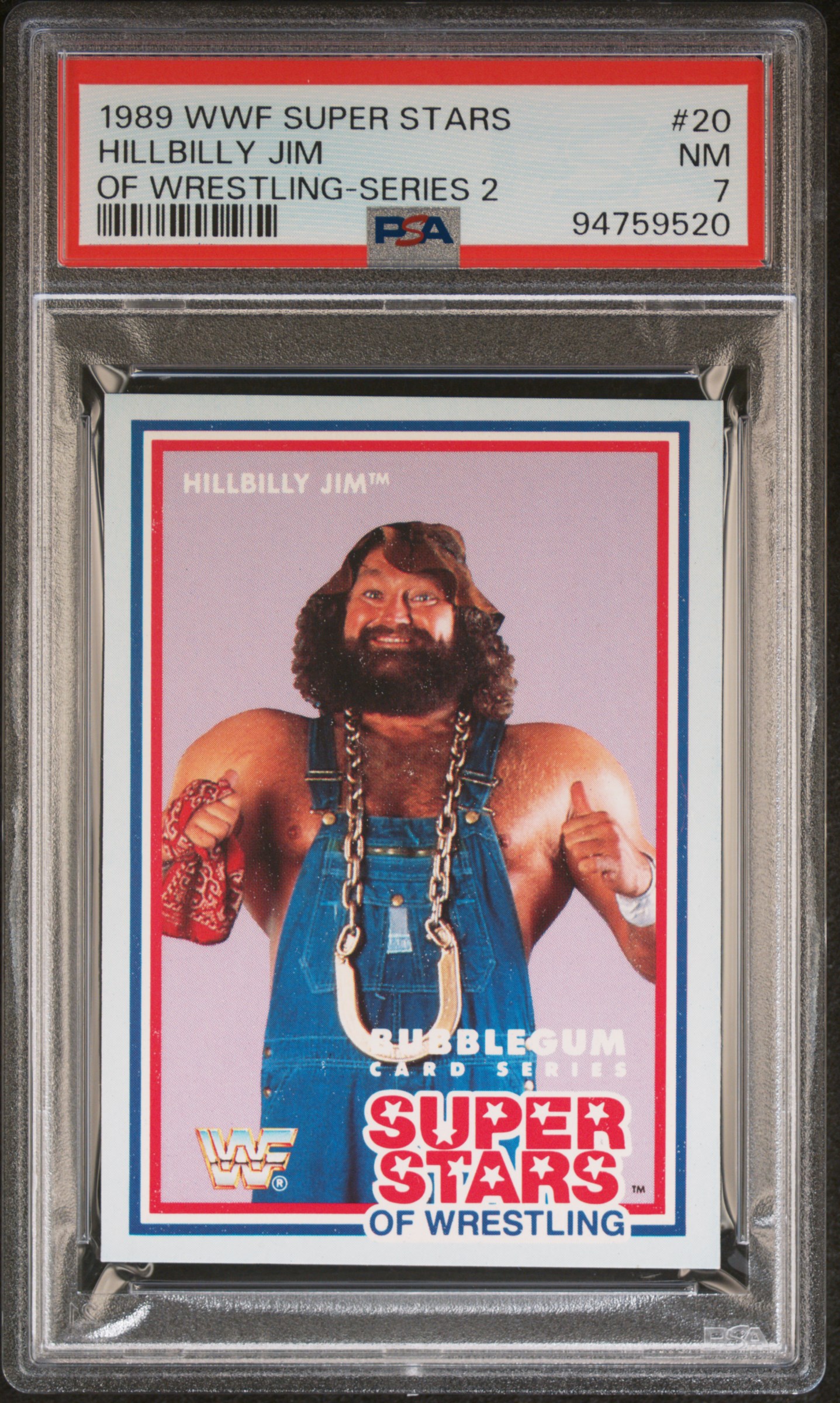 Hillbilly Jim 1989 MSL Bubble Gum WWF Super Stars Of Wrestling #20