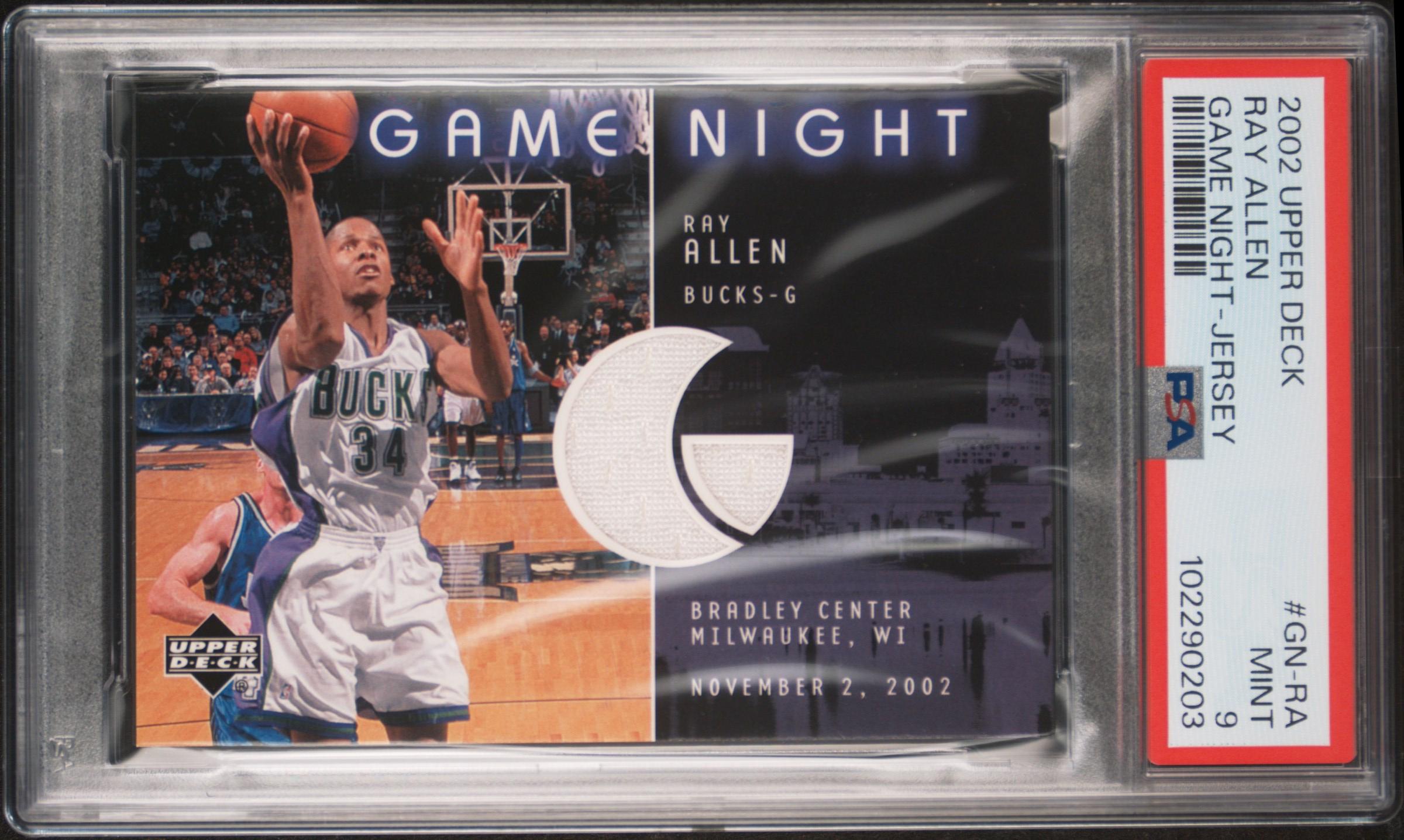 Ray Allen 2002 Upper Deck Game Night Jersey Game Used PSA 9 - Picture 1 of 2