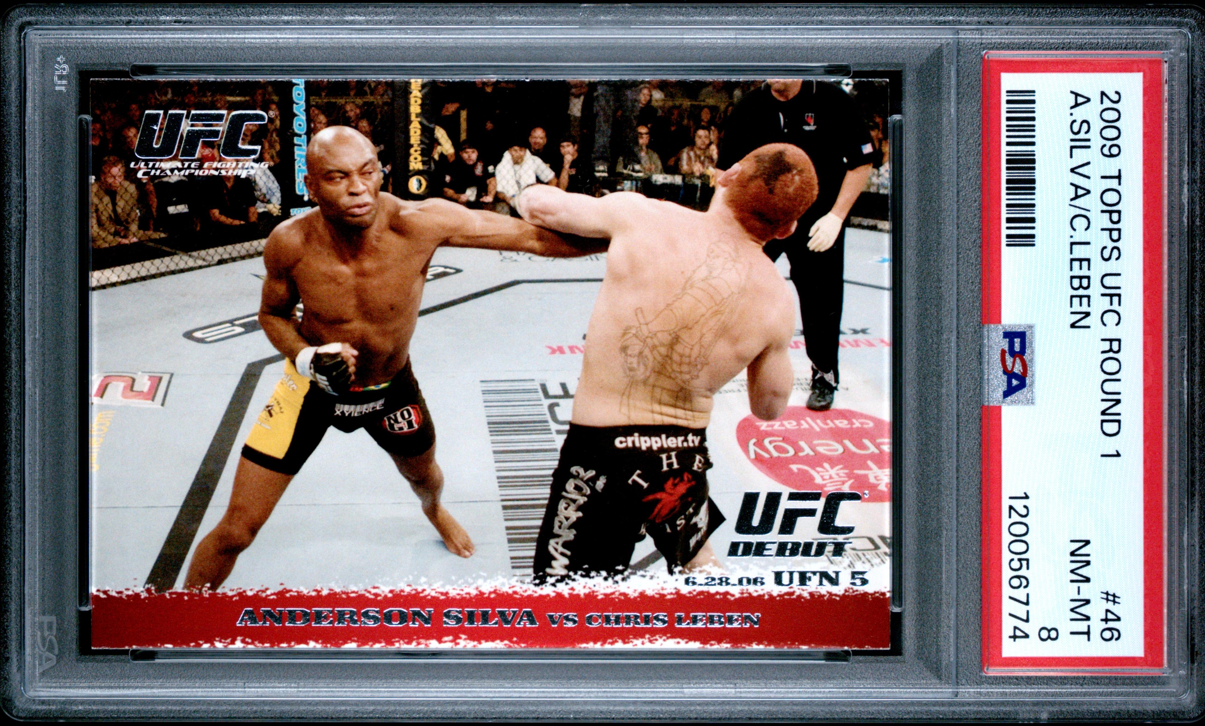 Anderson Silva Chris Leben 2009 Topps UFC Round 1 #46 Rookie PSA 8 - Picture 1 of 2