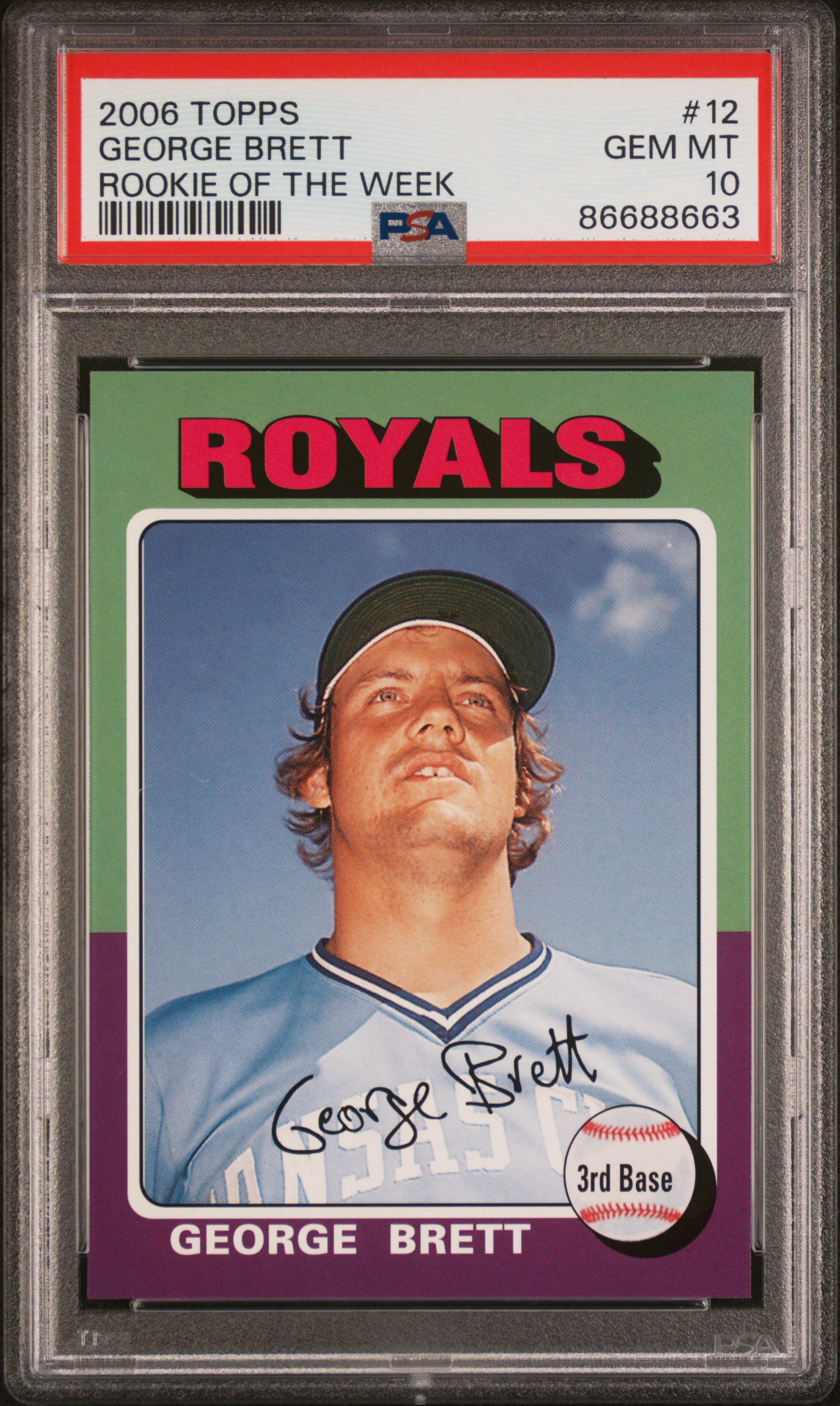 George Brett 2006 Topps Rookie Of The Week #12 1975 PSA 10 - Picture 1 of 2