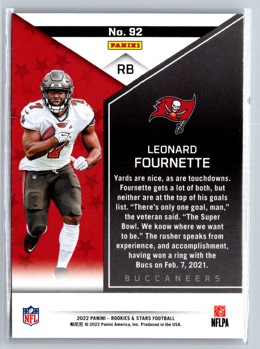 2022 Panini Rookies & Stars #92 Leonard Fournette NFL Buccaneers - Picture 2 of 2