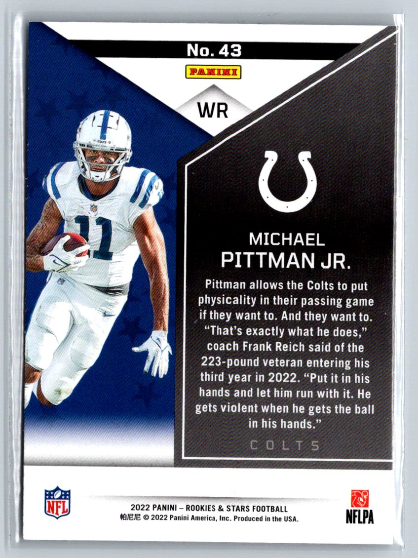 2022 Panini Rookies & Stars #43 Michael Pittman Jr. NFL Colts - Picture 2 of 2