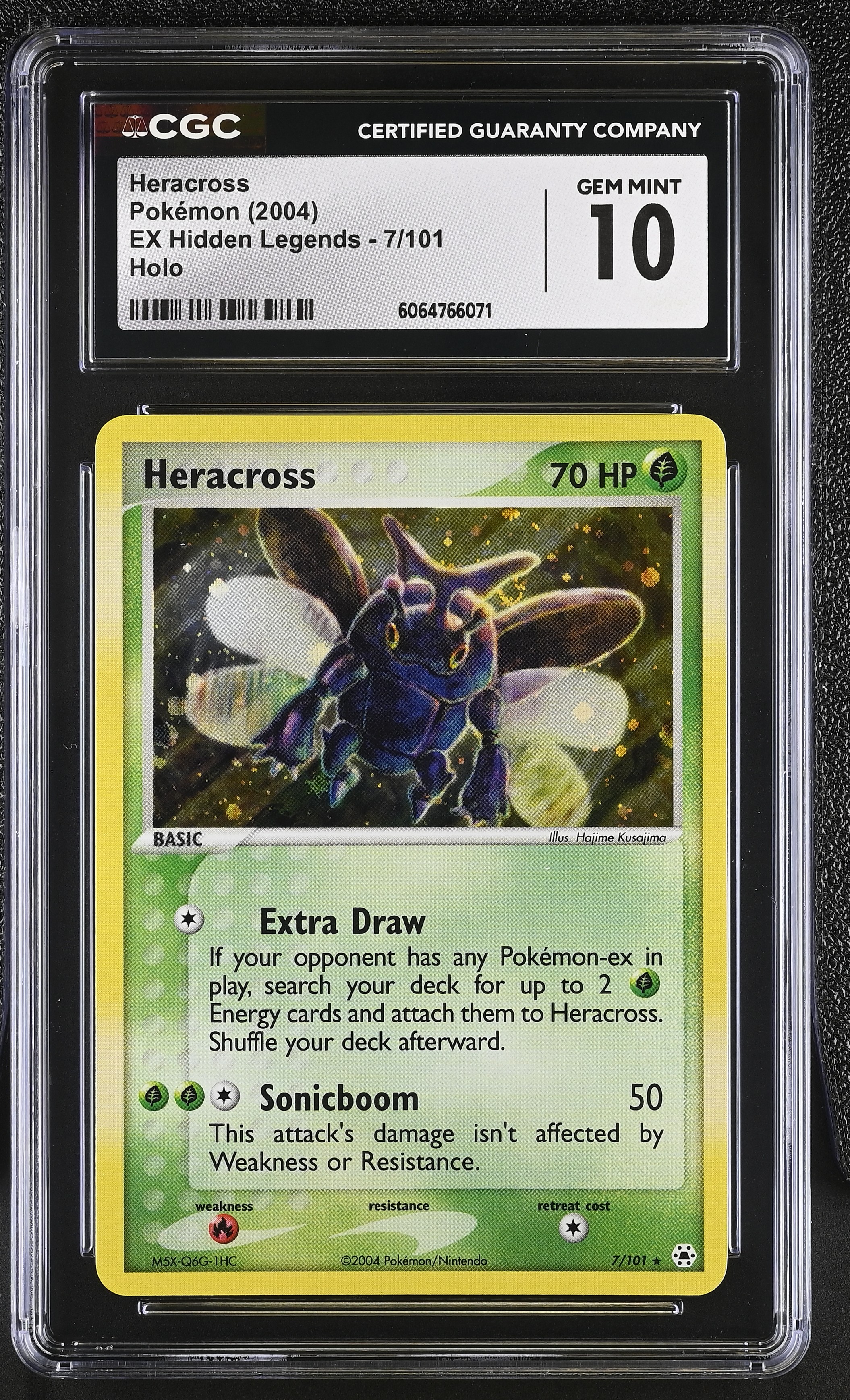 CGC 10 GEM MINT Heracross 2004 EX Hidden Legends 7/101 Holo Pokemon Card