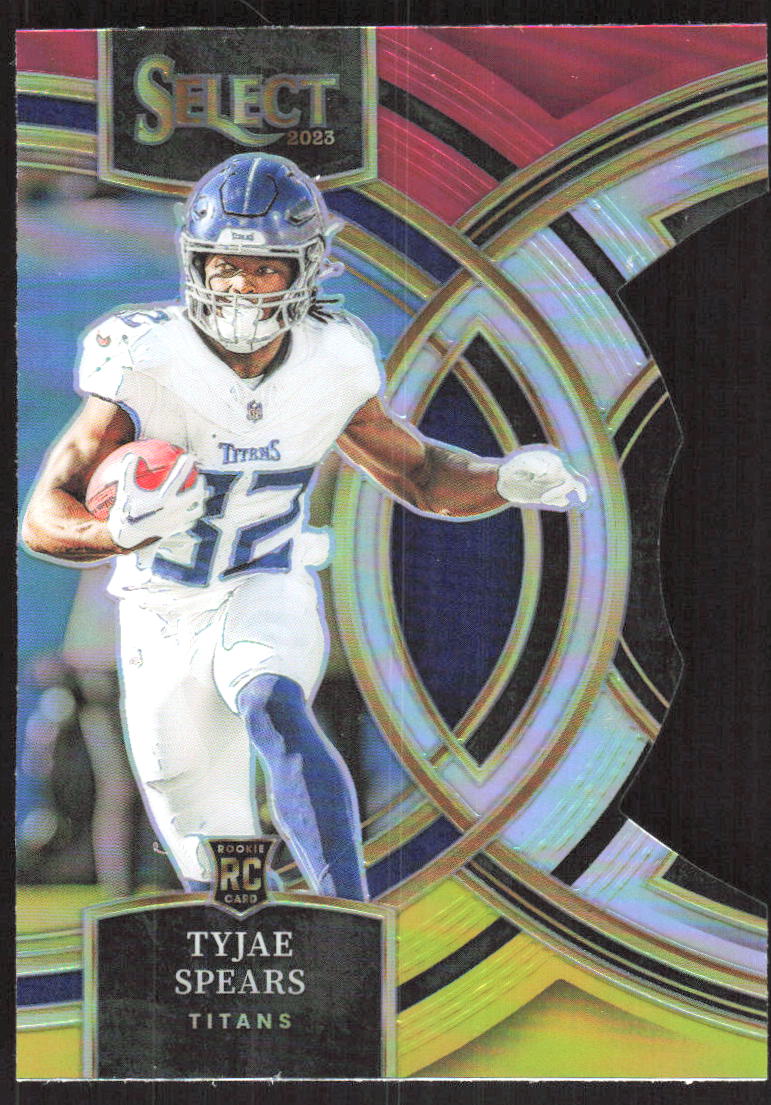 3208J 2023 Panini Select #172 Tyjae Spears Red and Yellow Prizms Die Cuts