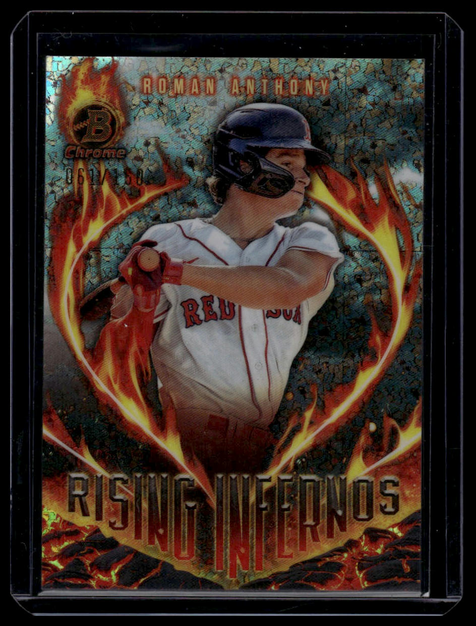 2024 Bowman #RI-18 Roman Anthony Rising Infernos Mini-Diamond Refractors #/150