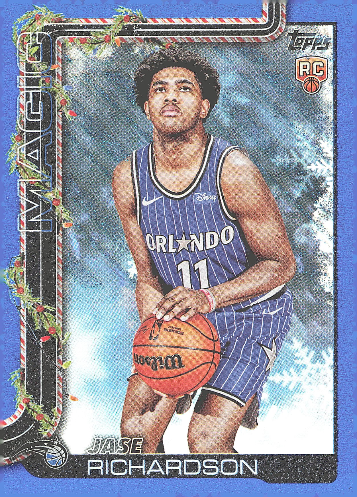 2025-26 Topps Holiday #H185 Jase Richardson Blue Metallic Glitter Holiday