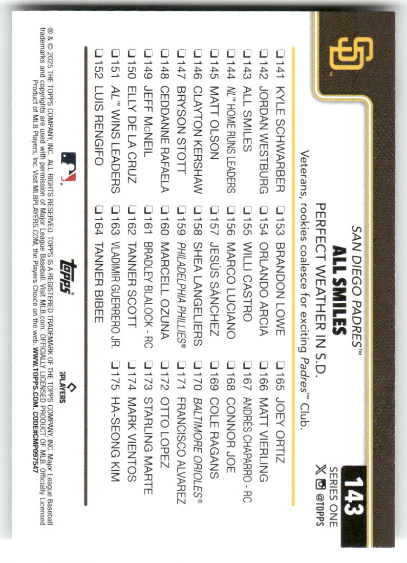 2025 Topps Baseball Series 1 (1-175) ** COMPLETE YOUR SET ** NM WITH SCANS - Picture 288 of 352