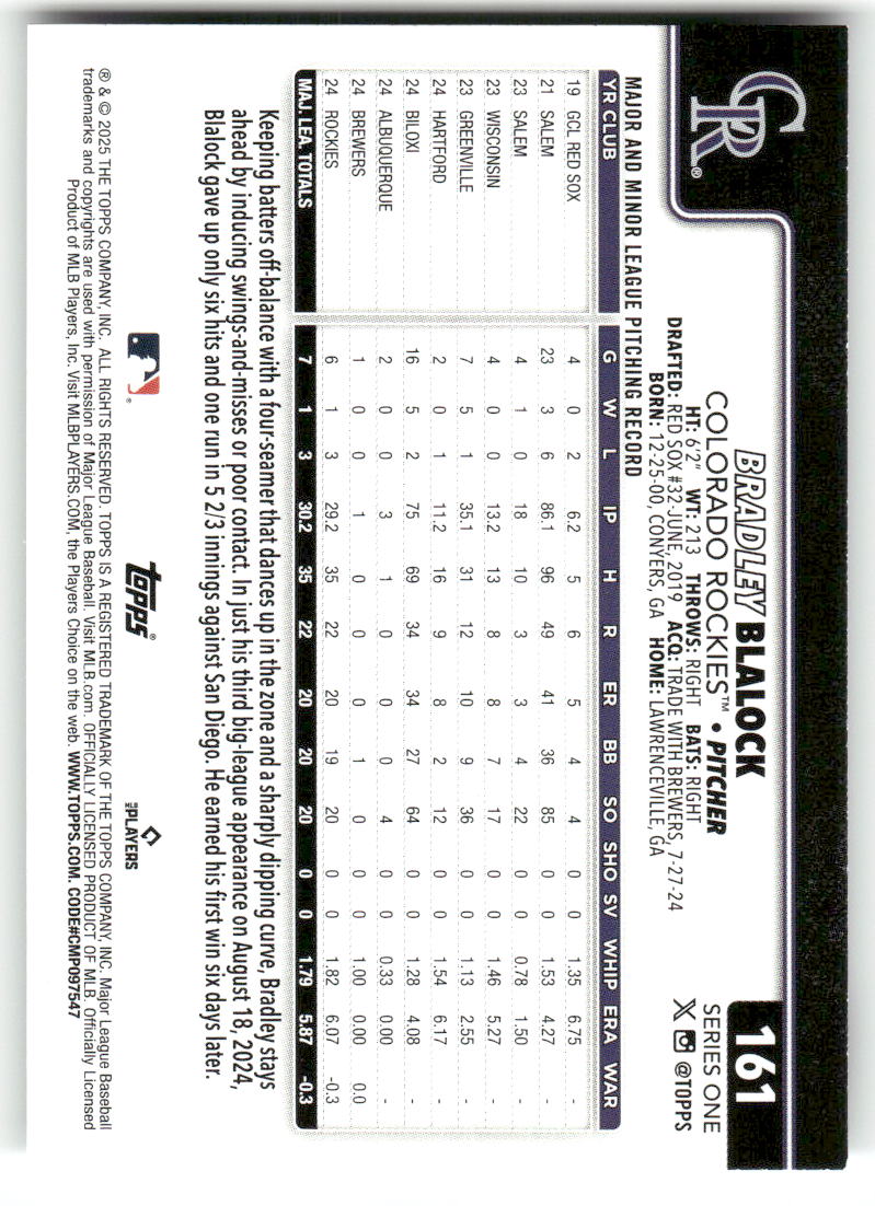 2025 Topps Baseball Series 1 (1-175) ** COMPLETE YOUR SET ** NM WITH SCANS - Picture 324 of 352