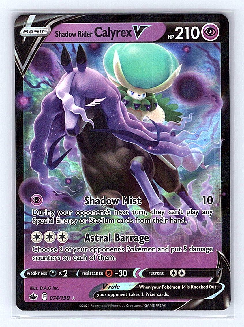 Pokemon TCG SWSH06: Chilling Reign #074/198 Shadow Rider Calyrex V NM