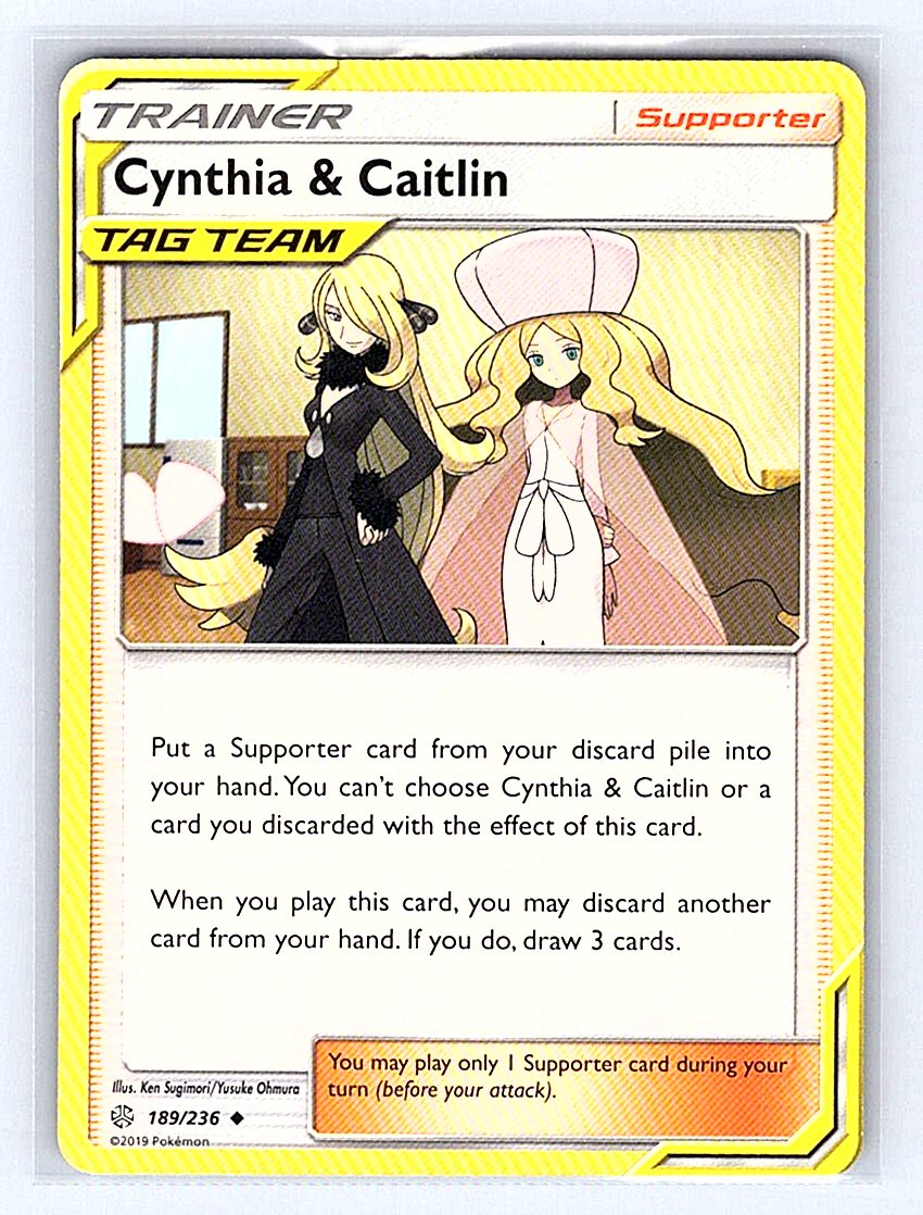 Pokemon TCG SM - Cosmic Eclipse #189/236 Cynthia & Caitlin NM
