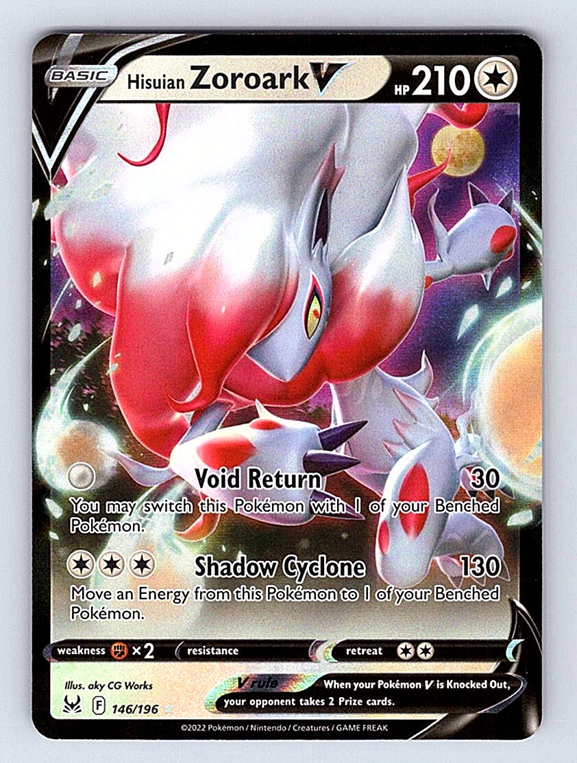 Pokemon TCG SWSH11: Lost Origin #146/196 Hisuian Zoroark V NM