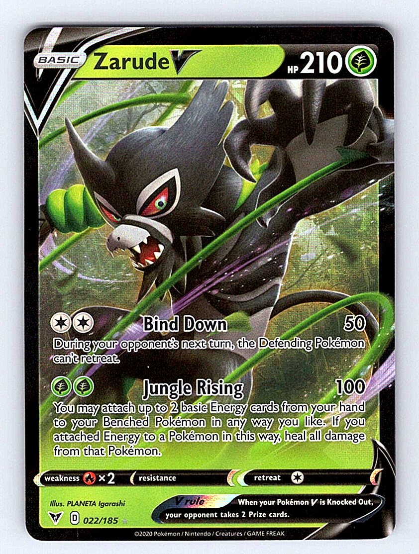 Pokemon TCG SWSH04: Vivid Voltage #022/185 Zarude V NM