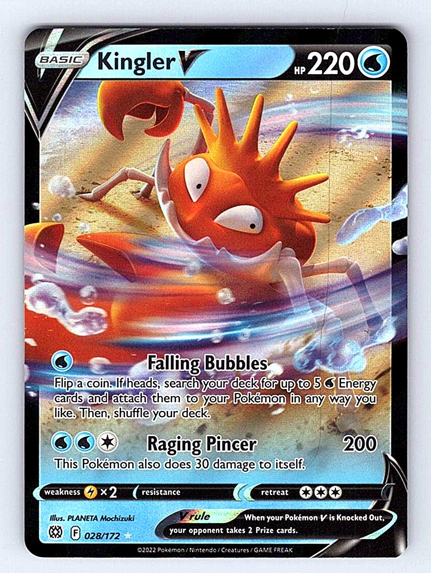 Pokemon TCG SWSH09: Brilliant Stars #028/172 Kingler V NM