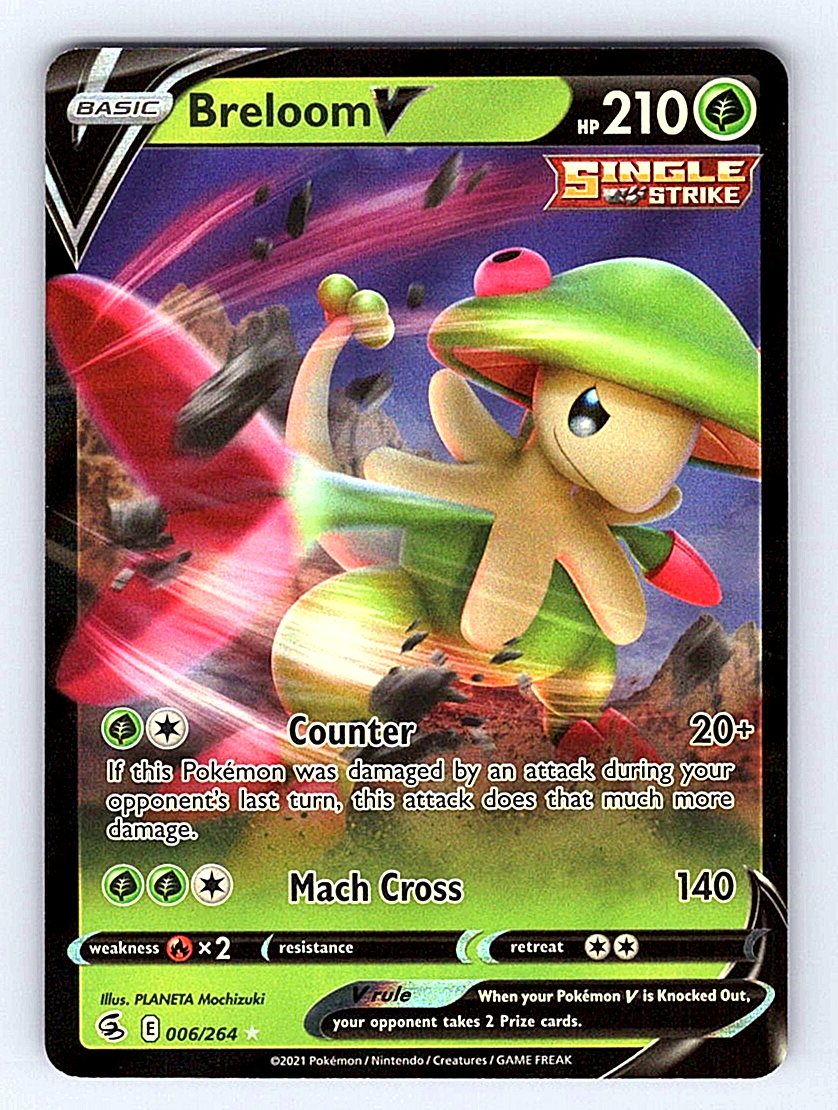 Pokemon TCG SWSH08: Fusion Strike #006/264 Breloom V NM