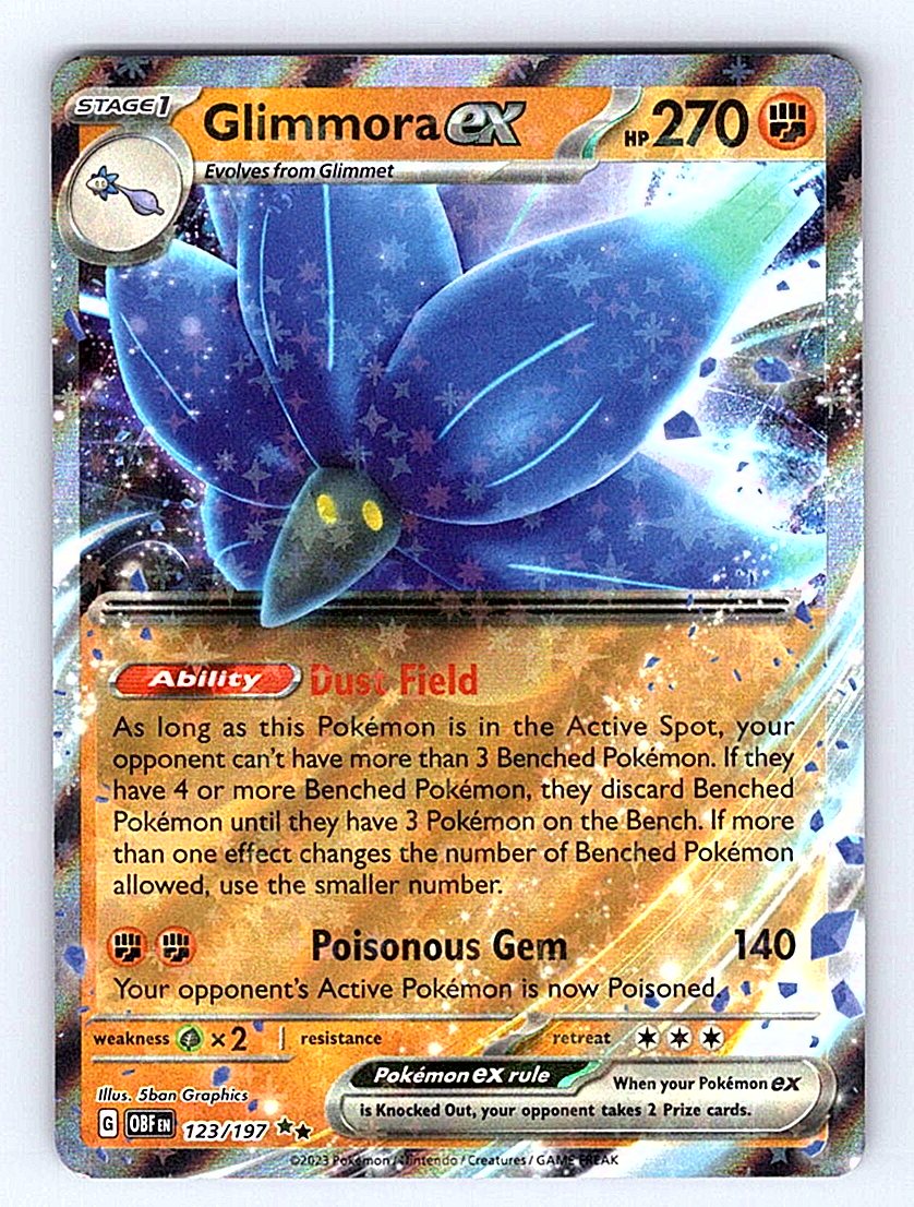 Pokemon TCG SV03: Obsidian Flames #123/197 Glimmora ex NM
