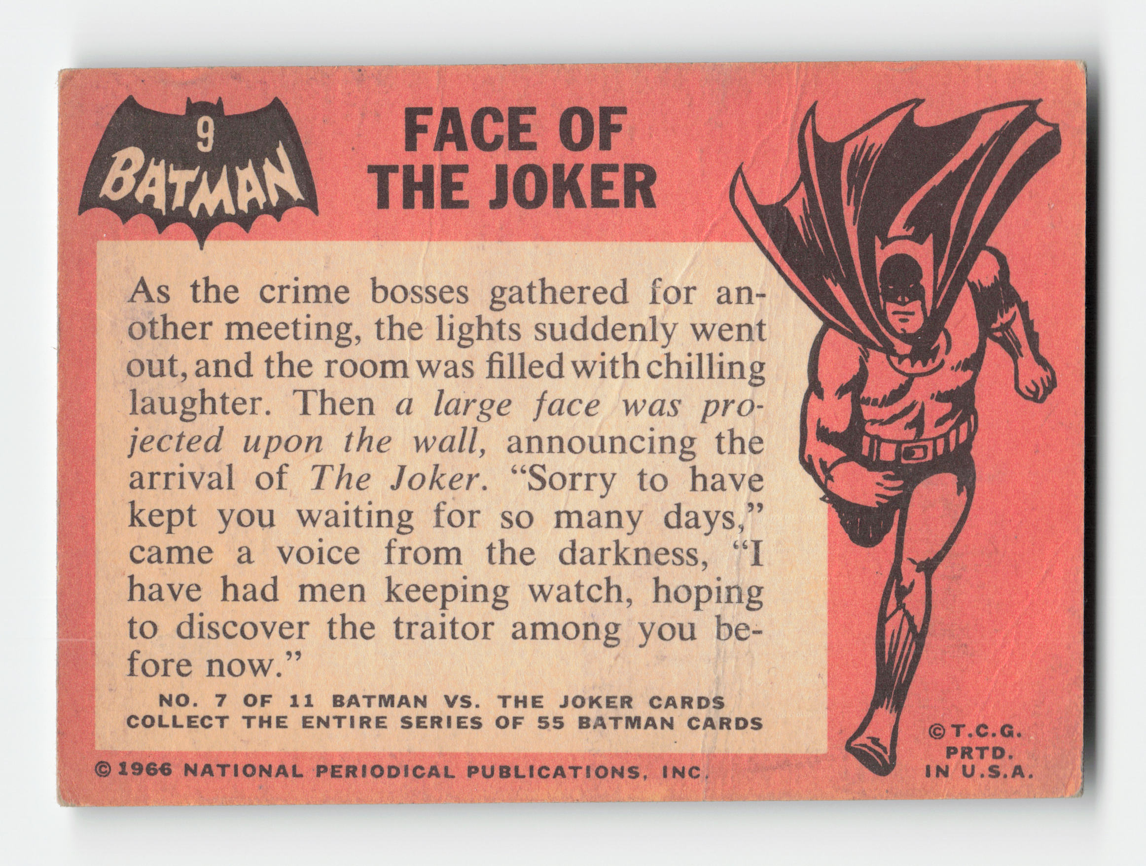 1966 Topps Batman (Black Bat Logo) #9 Face of the Joker Poor - Picture 2 of 2