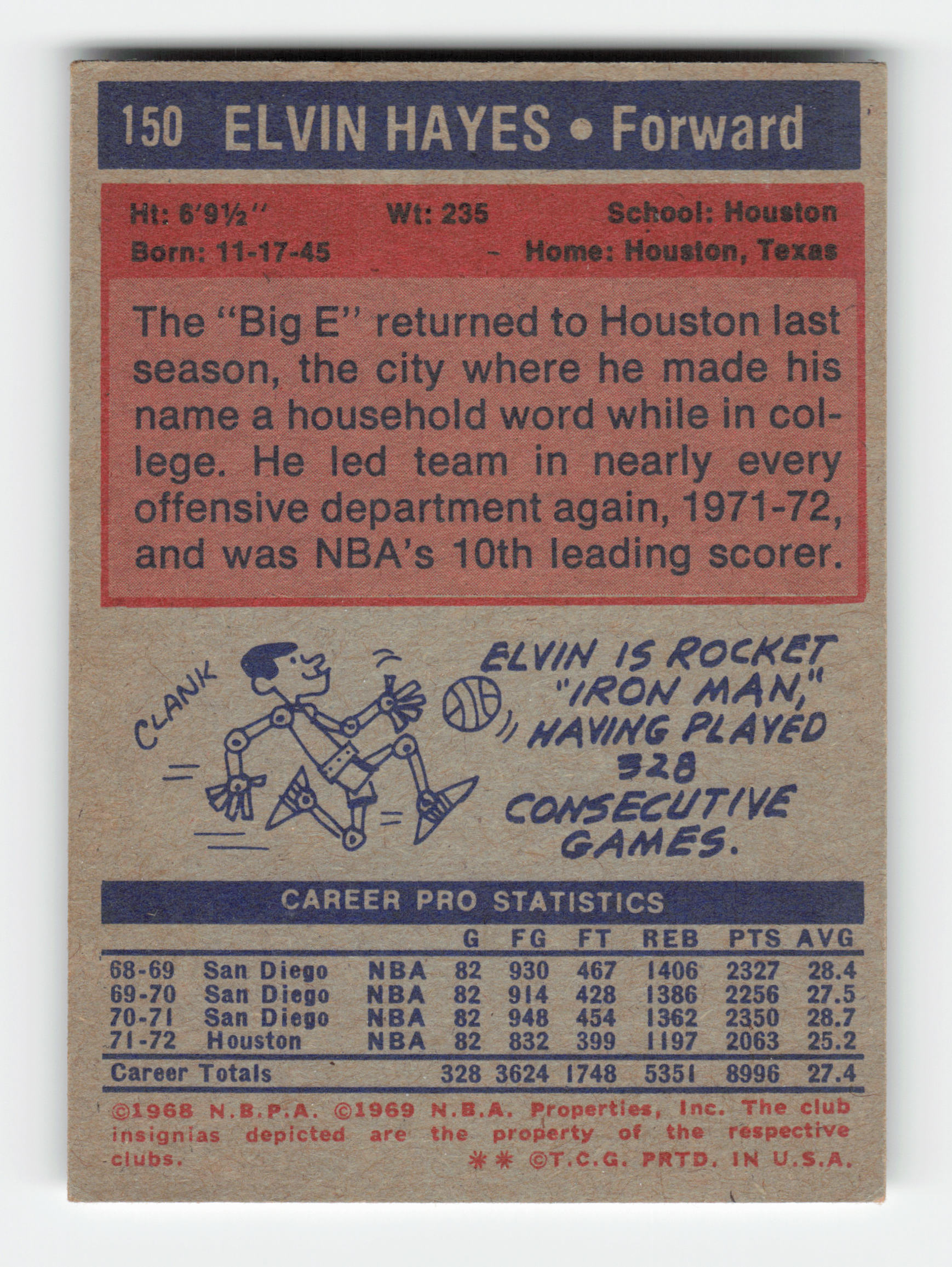 1972-73 Topps #150 Elvin Hayes Very Good