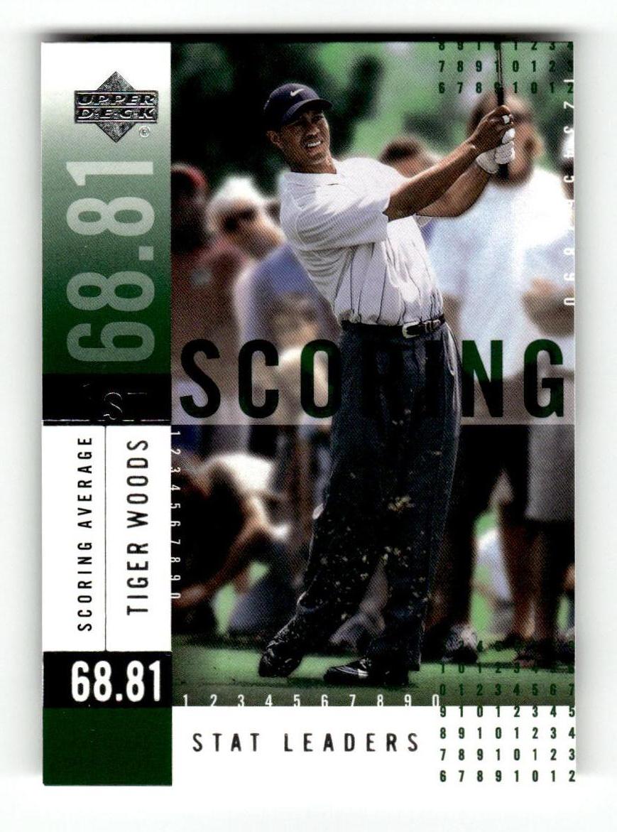 2002 Upper Deck Stat Leaders #SL6 Tiger Woods Near Mint or Better - Picture 1 of 2